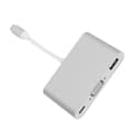 Miniatyrbilde 10 av 10: Type C til VGA USB 3.1 PD 3-i-1 Dockingstasjon Hub-adapter, sølv aluminium