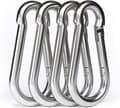 Karbinhakar i 304 rostfritt stål, 4-pack, snäpphakar, 100 mm långa x 10 mm diameter