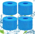 Sæt med 4 skumfiltre til spa, genanvendelige og vaskbare, til spa og swimmingpools, 10,8 x 7,3 cm