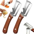 3-i-1 multifunktionell grönsaksskalare för köket, med flasköppnare för grönsaker och köttskivor (2-pack)