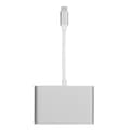 Miniatyrbilde 1 av 10: Type C til VGA USB 3.1 PD 3-i-1 Dockingstasjon Hub-adapter, sølv aluminium