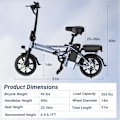 Miniatyrbild 2 av 10: AOVOPRO EB14 Elcykel för Vuxna 500W 48V, 14' Mini Ebike för Stadspendling, Hopfällbar Elcykel för Vuxna med Två Säten UL2849 EB14-01