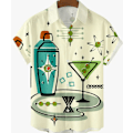 Miniatyrbild 3 av 6: Men Retro Button Down Bowlingskjorta 50-tals Rock Summer T-Shirt RJCS001 4XL