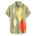 Miniatyrbild 1 av 6: Men Retro Button Down Bowlingskjorta 50-tals Rock Summer T-Shirt 2 3XL