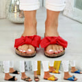 Miniatyrbild 1 av 6: Damsandaler Sommar Casual Temperament Bow Plattform Tofflor Red 39