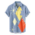 Miniatyrbild 1 av 6: Men Retro Button Down Bowlingskjorta 50-tals Rock Summer T-Shirt 6 4XL