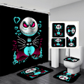 Miniatyrbild 1 av 5: 4st Nightmare Before Christmas Duschdraperi Set jy-142 4PCS