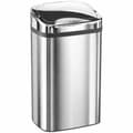 HOMAIRE Sensoravfallskärl 30L med rörelsesensor för kontor och sovrum i rostfritt stål och plast Silver 33 x 25 x 57.5 cm