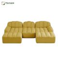 HOMAIRE 3-sits modulsoffa i U-form med 2 ottomaner, gul Gul 288 x 165 x 79 cm