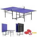 HOMAIRE hopfällbart bordtennisbord med 2 racketar och 3 bollar, blå, 274x152,5x76 cm Blå
