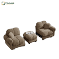 HOMAIRE 2-sits Chenille-soffa med L-form, modulär, elegant design, brun Brun 190 x 149 x 90 cm