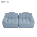 HOMAIRE 2-sits modulsoffa utan ram, blå, musselformad med djupa sittdynor Blå 210 x 104 x 79 cm