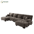 HOMAIRE modulsoffa i U-form, 4-sits i brun chenille med flyttbar ottoman Brun 406 x 145 x 81 cm