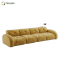 HOMAIRE Modulsoffa 4-sits utan ram, gul chenille, extra stor och flexibel Gul 358 x 95 x 76 cm