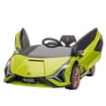 HOMAIRE Lamborghini barnelbil eldriven 3-5 km/h med fjärrkontroll, grön, för 3-5 år Grön