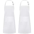 Set med 2 justerbara köksförkläden 100 % polyester med 2 fickor Matlagningsförkläden för män och kvinnor Kock