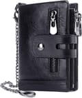 Men's Wallet RFID Blocking Genuine Leather Wallet With Zipper
