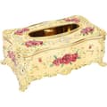 Decorative Tissue Box with Antique Decorations for Bedroom, Office, Kitchen, Dressing Table, Red Gold