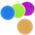 4-pack Silicone Dish Scrubber, Antibacterial Silicone Dishwashing Sponge