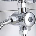 3-vägs 1/2 tums T-adapter Badrum Duschhuvud Armfäste Omkastare T-ventil -FF-