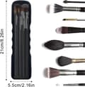 Miniatyrbillede 2 af 5: Makeupbørstetaske, blød og elegant makeupværktøjsorganisator til rejser, sort