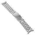 22 mm Stainless Steel Solid Link Curved End Watch Band Strap with 4pcs Spring Pins (Silver)