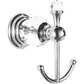 Crystal Chrome Towel Hook, Robe Hook, Double Silver Bathroom Hooks for Clothes, Wall Mounted in Modern Style