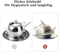 Miniatyrbillede 3 af 5: Finmasket tefilter, 5 stk. te-infuser tekugle i rustfrit stål