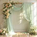Bröllopsbåge Draperingstyg, 1 Panel 5,5m Salviagrön Båge Bakgrund Draperingar Chiffongtyg Draperingar Pergola Draperi
