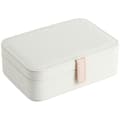 Small Portable PU Leather Travel Case Organizer Box Holder Storage Boxes with Earring Plate B