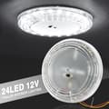 24LED 12V White Ceiling Dome Light Interior Round Reading Lamp