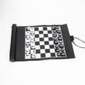 (Black) PU Rolling Chess Set Portable Chess Set