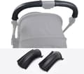 Stroller Handle Covers, Faux Leather Armrest Protectors, Waterproof Sweat-Absorbing, Black, 1 Pair 20x12cm