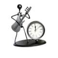 Metal Table Decoration Guitar Shaped Clock Creative Clock Decorative Crafts without Battery Black[DB]