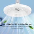 Miniatyrbild 2 av 3: Ceiling fan with light for bedroom - E27 3 colors enclosed ceiling fans with remote control Intelligent control, eye-protecting dimmable