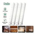 Rechargeable Motion Sensor Light 50cm 5w for Cabinets, Wardrobes and Display Cabinets - 4-pack White Magnetic USB-C LED with Stepless Dimming
