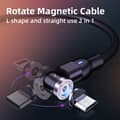 Miniatyrbillede 4 af 4: 540 Magnetisk Kabel Micro-USB Type-C Hurtigopladning Magnetkabel til iPhone 11 Pro, X, Max, 7, 8 Plus