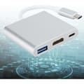 Miniatyrbillede 4 af 5: USB C HDMI-adapter, 3-i-1 Type C USB 3.1 til USB-C-adapter 4K USB 3.0 HDMI-kabel til mus, tastatur, TV, U-disk, PC, tablet osv.