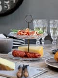 Miniatyrbillede 2 af 3: Kagefad 2-etager Glas Chic Antique Kristall transparent