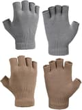 2 par vinterfingerlösa vantar, unisex varma termiska halvfingrar
