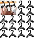 Storage Hooks, 16 Black, for Wallet and Bag Hangers, Space-Saving, 3x10.5x10.5cm