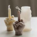 Miniatyrbilde 4 av 4: 3D Håndformet Silikonform, 9,9 cm Gestlysform, Langfingerformet Støpeform i Harpiks for Lysfremstilling og Baking