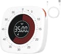 Återuppladdningsbar visuell timer (vit), digital timer med 4 larmlägen