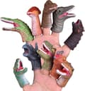 10 stykker dinosaur-fingerdukker til børn, bløde og l