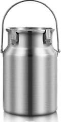 Portable 5L Milk Pail with Sealing Lid, Stainless Steel, Liquid Storage Kettle
