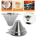 Miniatyrbillede 2 af 10: Kaffefilter i rustfrit stål Multifunktionsfilter med dobbeltlagstragt Genanvendelige kaffebrygningsværktøjer Medium Medium