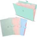 Stk A4-mappe Dokumentmappe 5 rum med knaplukning, Skolematerialemappe, Candy Colors-