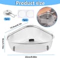 Miniatyrbild 7 av 7: Triangular Stainless Steel Sink Strainer - Food Waste Filter & Fruit/Vegetable Washer, Rust-Proof Basket