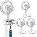 Duschsugkoppskrok, 4-pack rakhyvelhållare, för dusch, re