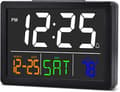 Elektronisk väckarklocka (svart), digital klocka, 5,5 tum stor display